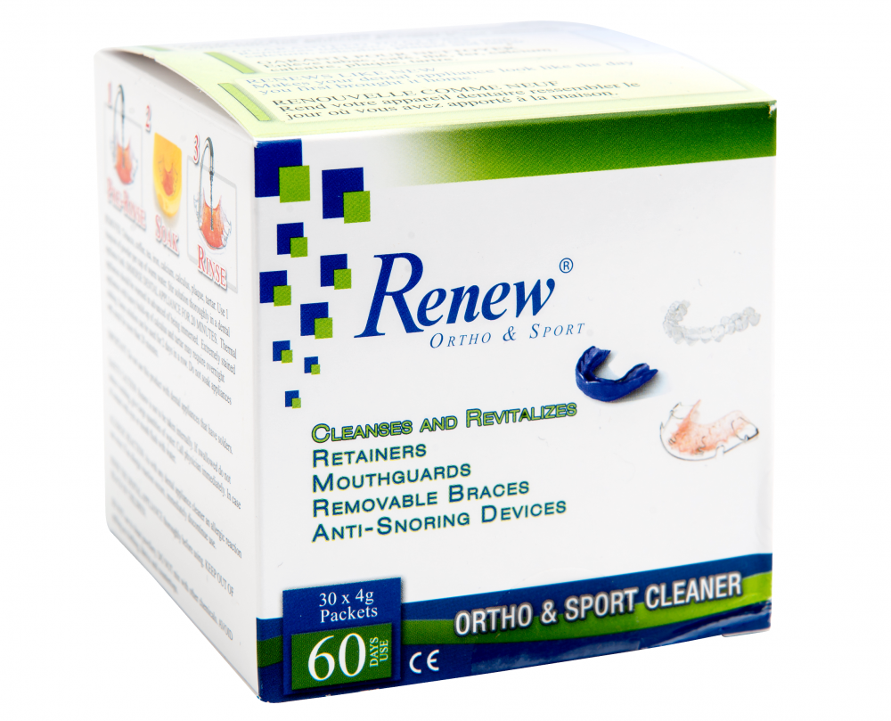 Renew Ortho and Sport, dental appliance cleaner